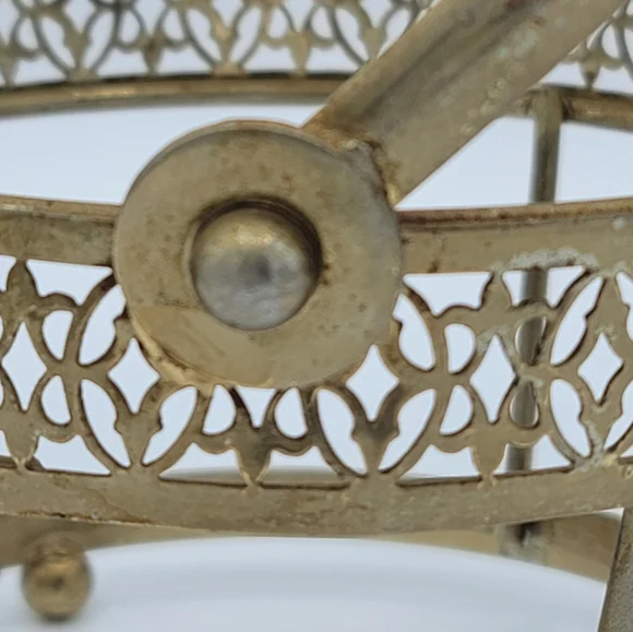 Libbey Starlight Golden Foliage Ice Bucket Metal Carrier Mid-Century Modern Vtg - Picture 5 of 16